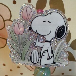 Charming Snoopy Glittery Acrylic Beaded Pen